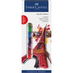 FABER CASTELL AKRİLİK BOYA 12 RENK 12ML TÜP