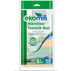 EKOMİS 8Lİ MİKROFİBER TEM.BEZİ EKO PAKET