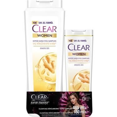 CLEAR ŞAMPUAN 485ML WOMEN SAÇ DÖK.KARŞI+180ML ŞAMP